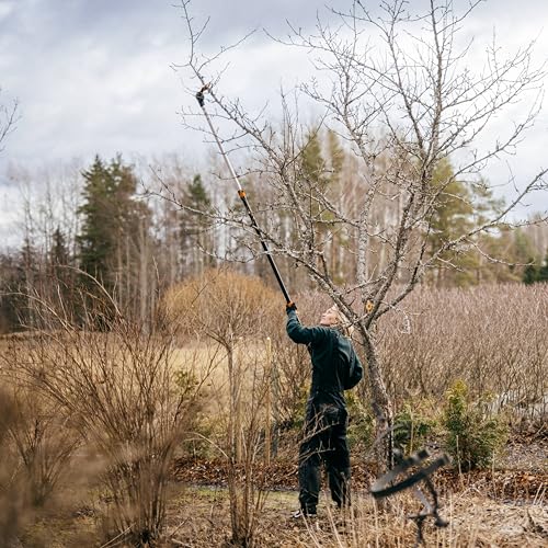 Fiskars PowerGear X Telescopic Tree Pruner UPX86, Non-stick Coated, Steel Blade/Aluminium Handle, Length 2.4 - 4 m, Black/Orange, 1023624