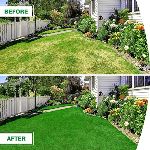 MYOYAY Artificial Grass Turf 10m x 1m Fake Lawn Astro Turf Pile High Artificial Grass Cheap Astro Garden Lawn Realistic Synthetic Grass Turf Lawn Mat with Drainage Holes for Pet Patio Garden Landscape
