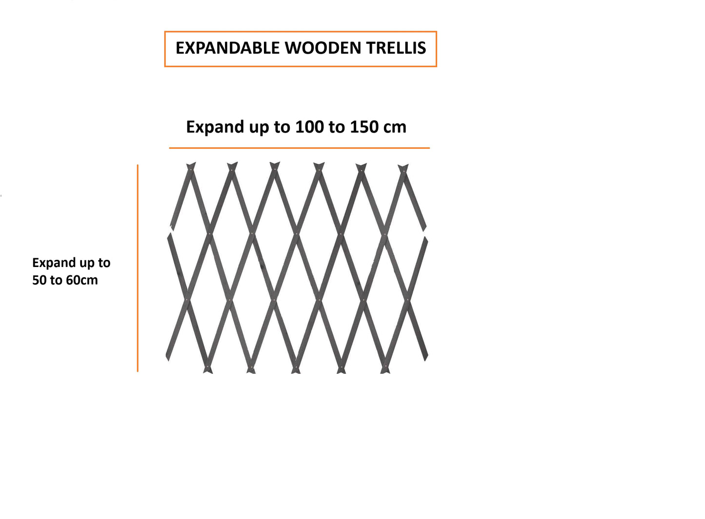 kanta 3 x Garden Trellis Expandable Wooden Plant Support 150cm x 60cm colour shades may vary.