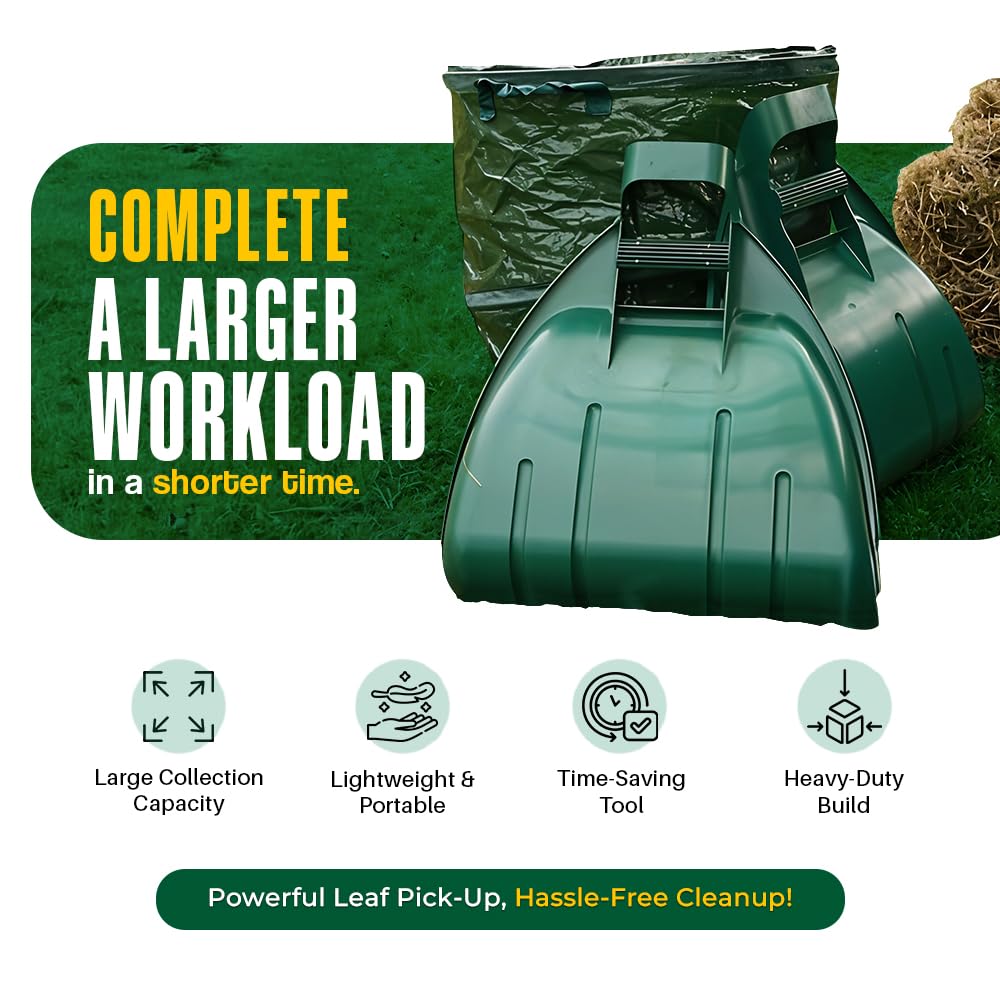 Leaf Grabbers Pair Heavy Duty Hands Leaf Collector Set Easy Leaves Pick Up Hand Rakes Cleaning Garden Accessories for Gardening & Lawn Grass Removal Scooper Claws Keep Your Outdoor Garden Areas Tidy