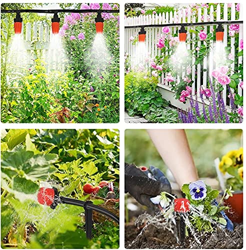 Quate 158 PCS Irrigation System Kit, 40M Micro Drip Watering System with Adjustable Nozzle Sprinkler Sprayer and Dripper Automatic for Greenhouse, Lawn, Patio, Landscape, Flower Bed, Terrace Plants