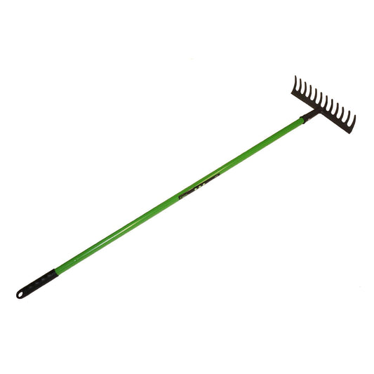 AB Tools Garden Rake Soil Leaves Leaf Raker 12 Teeth Carbon Steel With PVC Grip GAR02