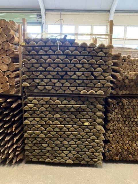 Half Round Fence Posts | 1.8m (6ft) x 100mm | 10 Pack | Pressure Treated Wooden Stakes
