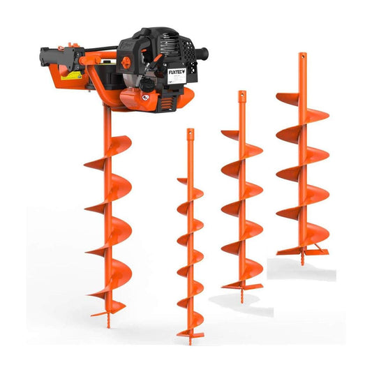 Fuxtec Petrol Earth Auger – post hole borer FX-EB152 motor 52cc | 3HP | 3 Drill Bits (100–150-200mm) | Easy Starter | Oil Control Window | Ideal for Fence Posts, Planting Holes & Garden Projects
