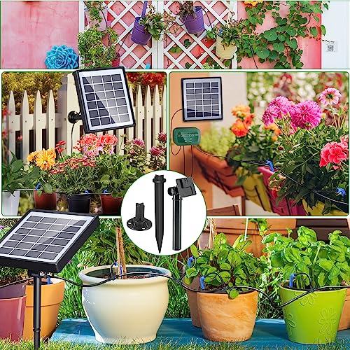 SoulBay Solar Irrigation System, Self Automatic Greenhouse Watering Systems Drip Irrigation System Kit with Timer and 150cm Hose for Garden Indoor Outdoor Plants Lawn Potted Balcony Vegetables