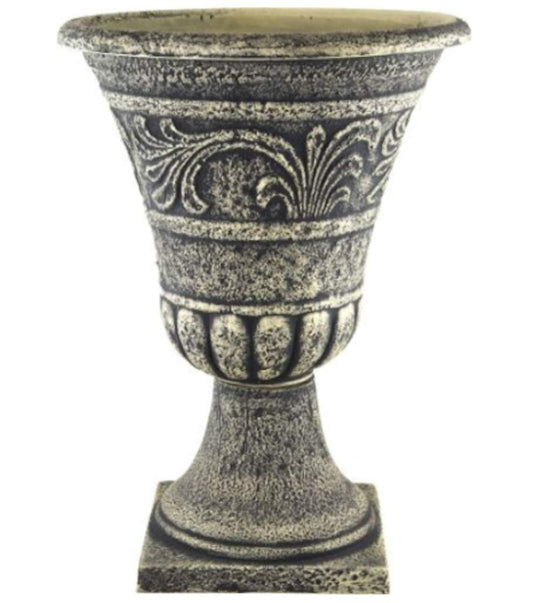 Muddy Hands Stone Look Large Plant Pots Outdoor Garden Patio Urn Stand Round Tall Planters (1)