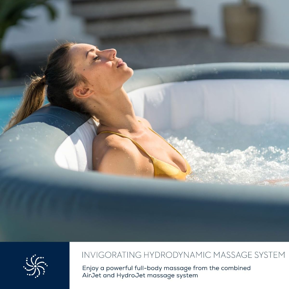 Lay-Z-Spa Hawaii Hot Tub, 8 HydroJet Pro Massage System Inflatable Spa with Freeze Shield Technology and Sociable Square Shape, 4-6 Person