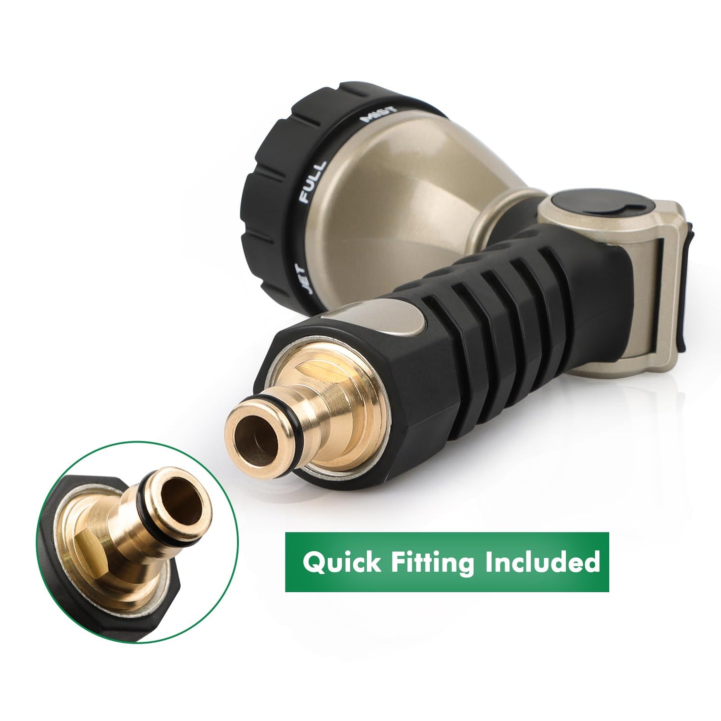 RESTMO Garden Hose Pipe Spray Gun, Heavy Duty Metal Water Hose Sprayer with 7 Watering Patterns, Thumb Flow Control, High Pressure Water Sprayer for Outdoor Lawn & Plant Watering, Car & Pet Washing