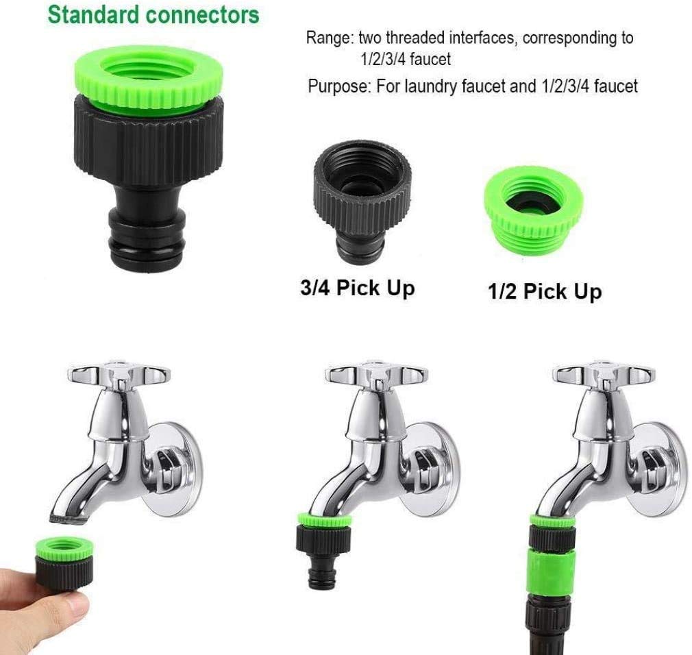 HGLCM 25ft/50ft/75ft/100ft/125ft Expanding Garden Water Hose Pipe with 8 Function Spray Gun 3 Times Expandable Flexible Magic Hose Anti-Leakage Lightweight Easy Storage (Green, 100ft)