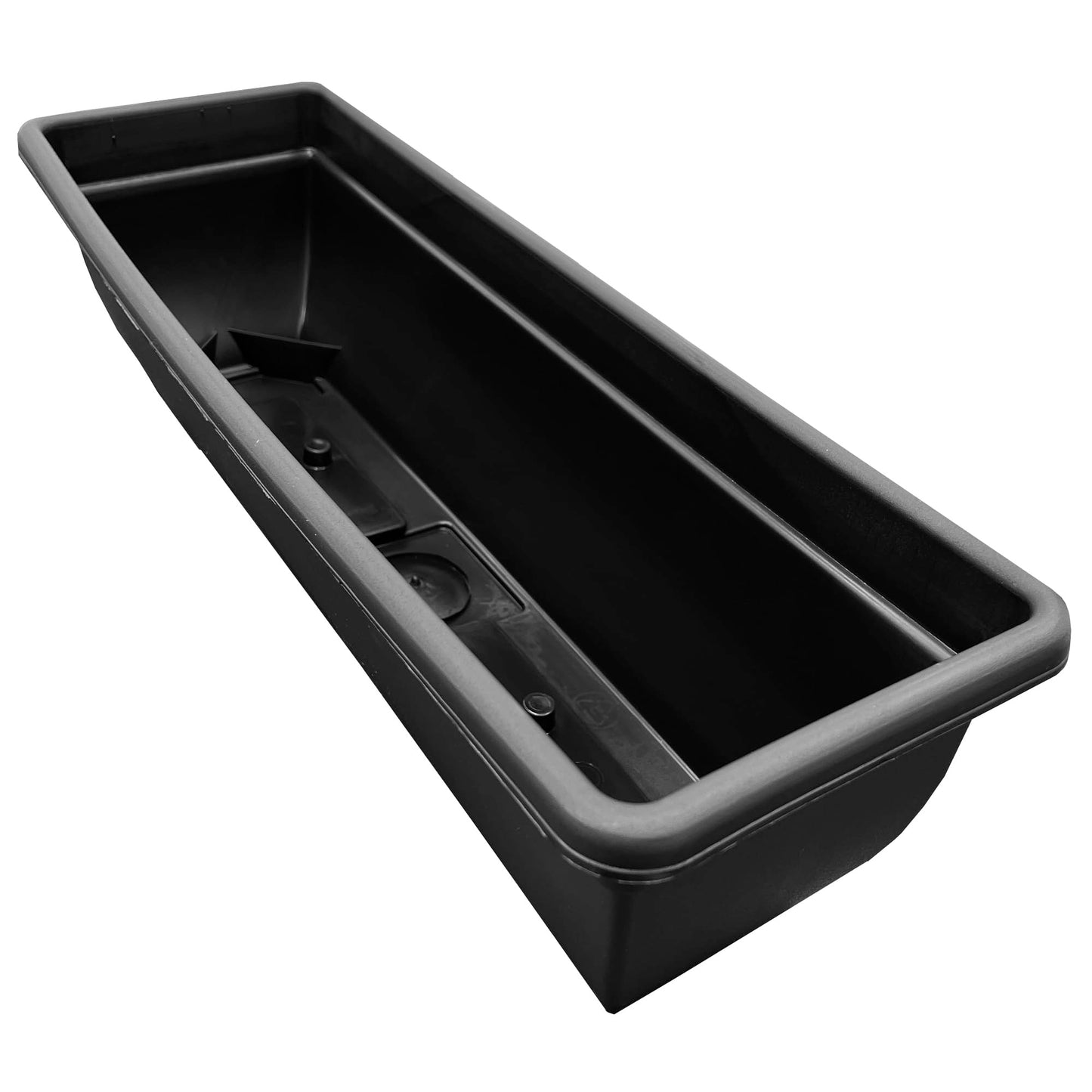 STORM TRADING GROUP Bellpot Trough Winchester Plastic Plant Pot Rectangle Flower Planter For Home, Windows, Gardens, Patio, Greenhouses & Balconies (1, Black/Ebony)