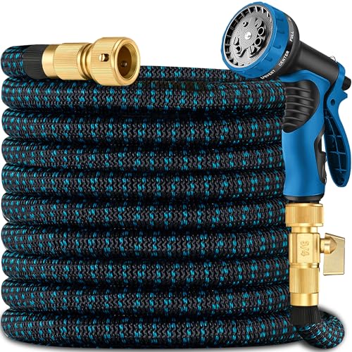 100ft Expandable Garden Hose with 10-Pattern Nozzle