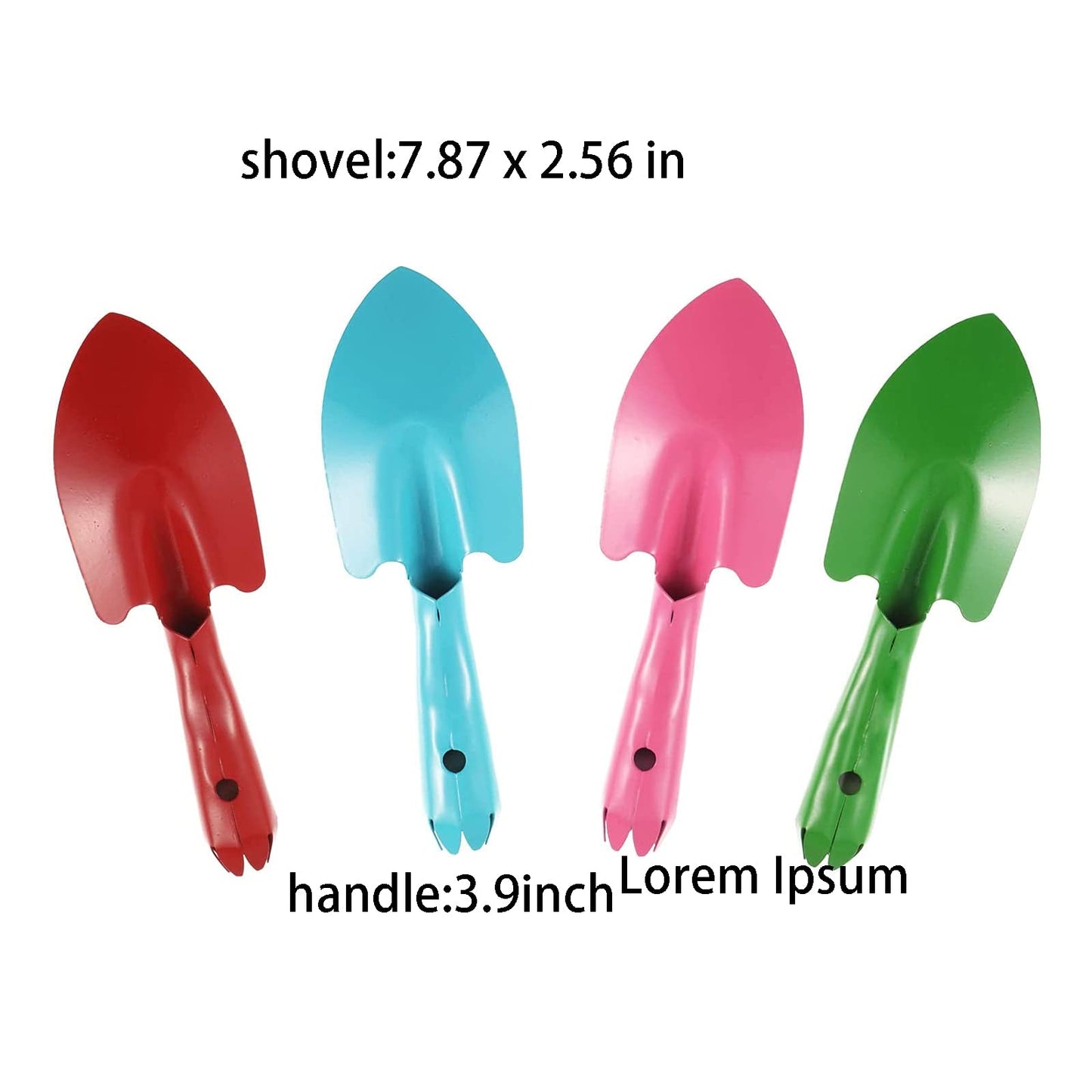 FGYZYP 4 Pcs Garden Mini Colorful Iron Hand Shovel, Trowel Set Garden Light Duty Tool, Miniature Succulent Indoor Outdoor Care for Flower Soil Plant Dig Transplant Kid Teen Women Men Gardening Gift