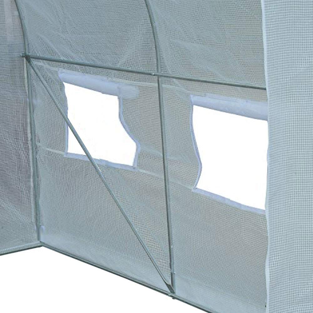 4m x 3m Polytunnel "Strongest In It's Class" a fully Galvanised Structure with more Diagonal & Roof Bracing than all others. Metal Hinged Door | Rear Zippered Wide Access Door | Groundbar Kit.