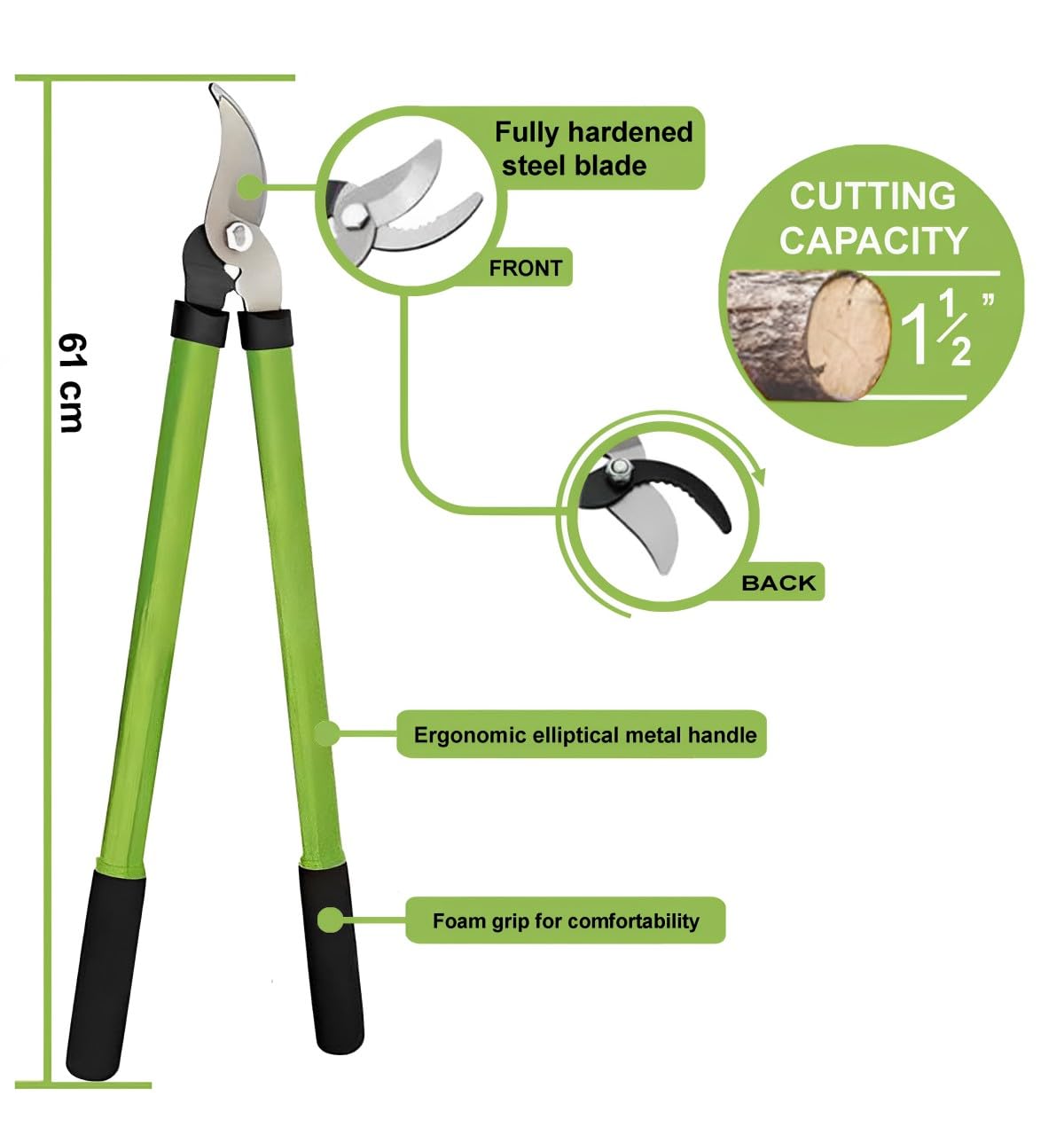 3pc Shear Set Tree Loppers Heavy Duty Professional Hedge Clippers Sharp Pruning Shears Tree Planter Tree Cutting Tool Shears Lopper Set Sharp Pruning Shears Tree & Shrub Care Kit