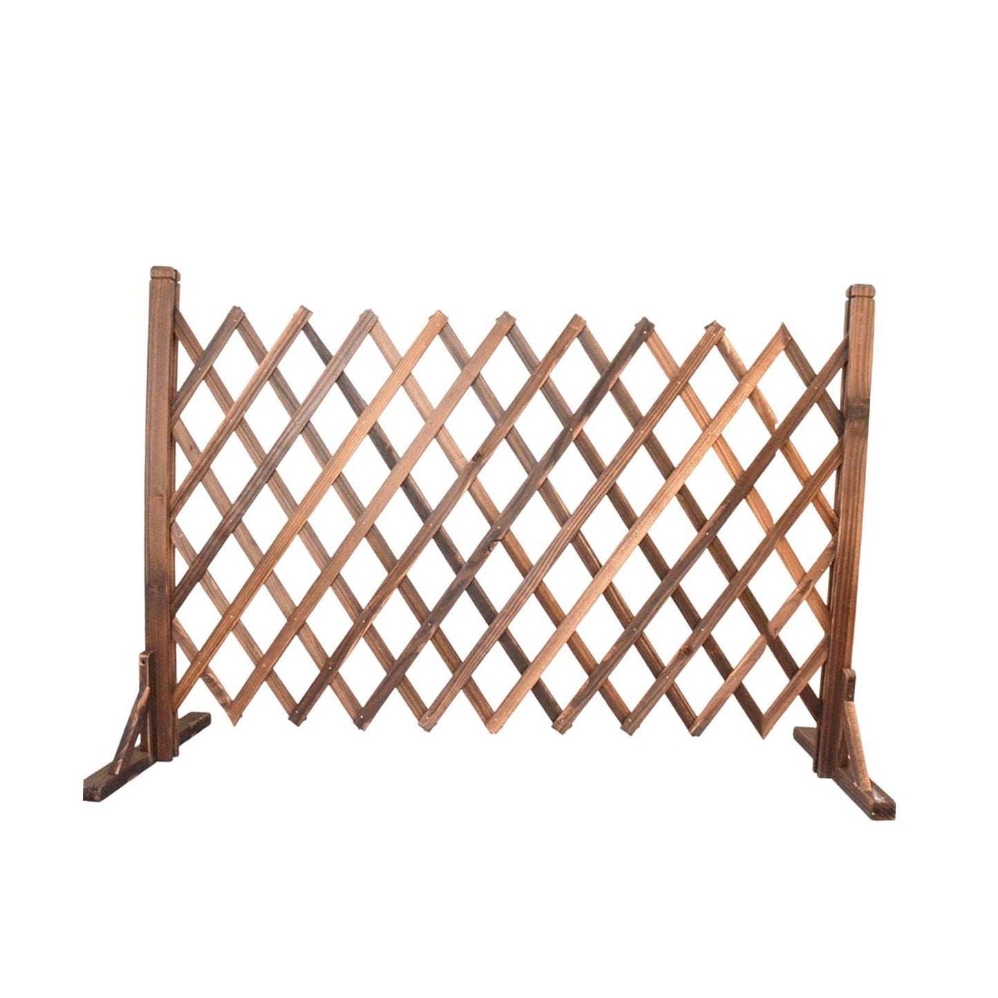 Fenteer Expandable Wooden Fence - Folding Garden Partition Freestanding Gate Mesh Fence Photo Props for Outdoor Yard