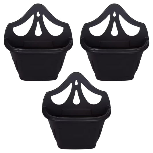 ACCURATE 31cm Venetian Wall Planter | 3Pk Wall Plnater | Ideal for Indoor and outdoor decorative - Black
