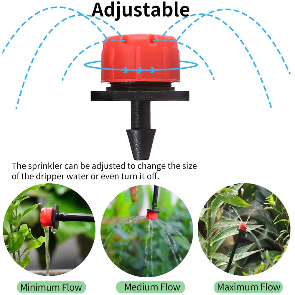 Garden Irrigation System,100ft /30M Micro Drip Irrigation Kit,DIY Plant Atomizing Nozzles Drippers Watering Drip Kit,Heavy Duty Tube Watering Tubing Hose Kit for Greenhouse,Flower Bed,Patio,Lawn