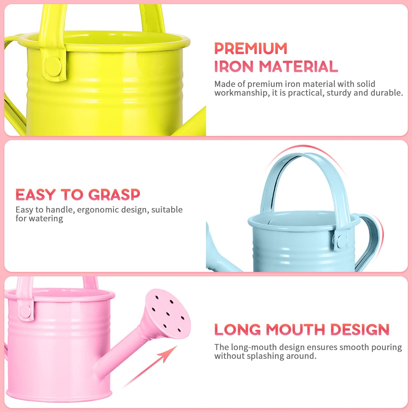 Yardwe Watering Cans Childrens Water Can: Mini Small Kids Water Pots for Outdoor Indoor House Plants 5PCS (Random Color)