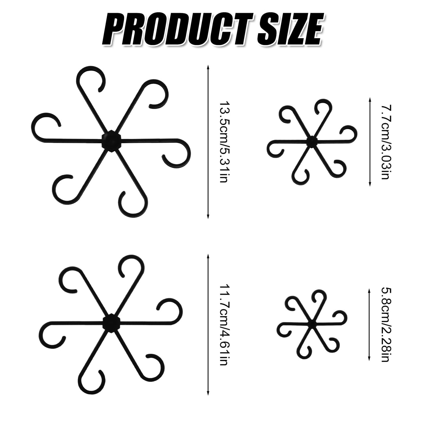 PEUTIER 4pcs Climbing Houseplant Stem Supports, Plastic Plant Climbers Stem Holders Reusable Plant Stem Hook Growth Accessories for Plant (black)