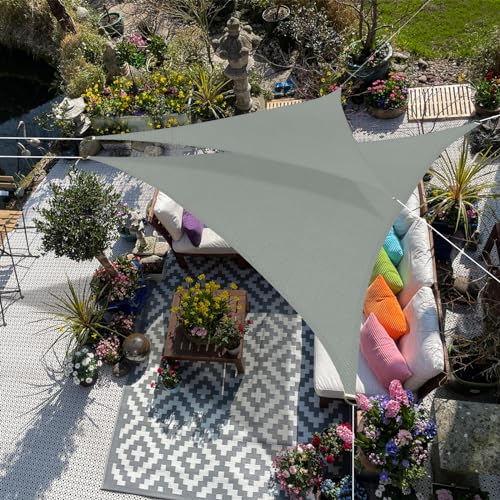 Famibay Sun Shade Sail Waterproof Outdoor Garden Patio Sun Shade Sail Canopy 3x4x5m Triangle Outdoor Awning Canopy 98% UV Block for Outdoors Garden Patio Yard Party