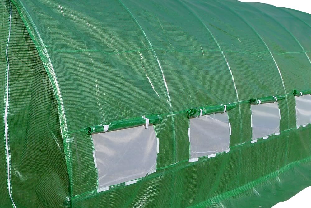 POLYTUNNEL 6M X 3M 6 SECTION GREENHOUSE FULLY GALVANISED STEEL FRAME POLY TUNNEL