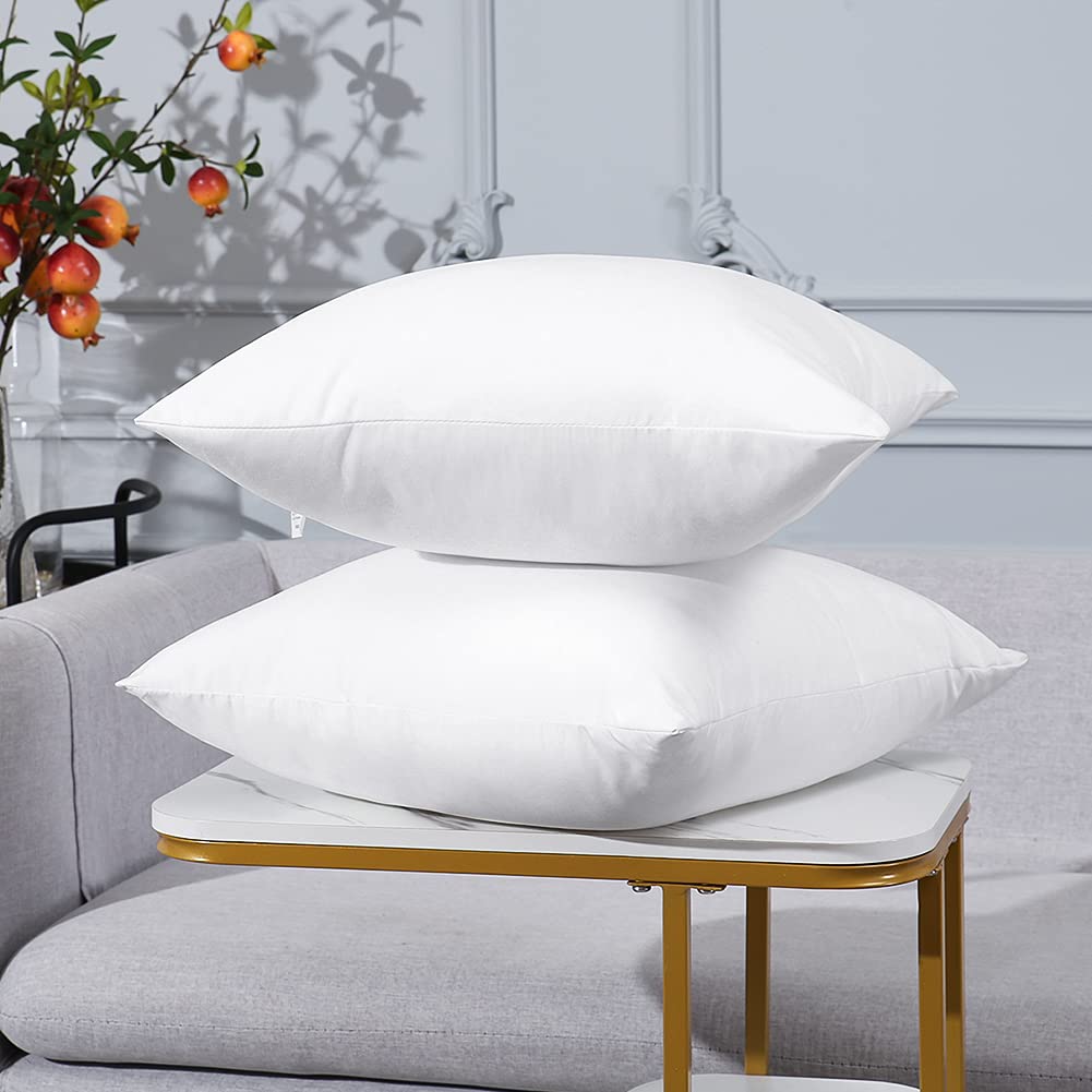 Artscope Premium Square Form Cushion Inner Pads, Set of 4 Waterproof Cushion Stuffer for Patio Garden Bench Sofa Farmhouse - Out-Indoor Decorative Pillows Inserts, Standard/White 45x45cm