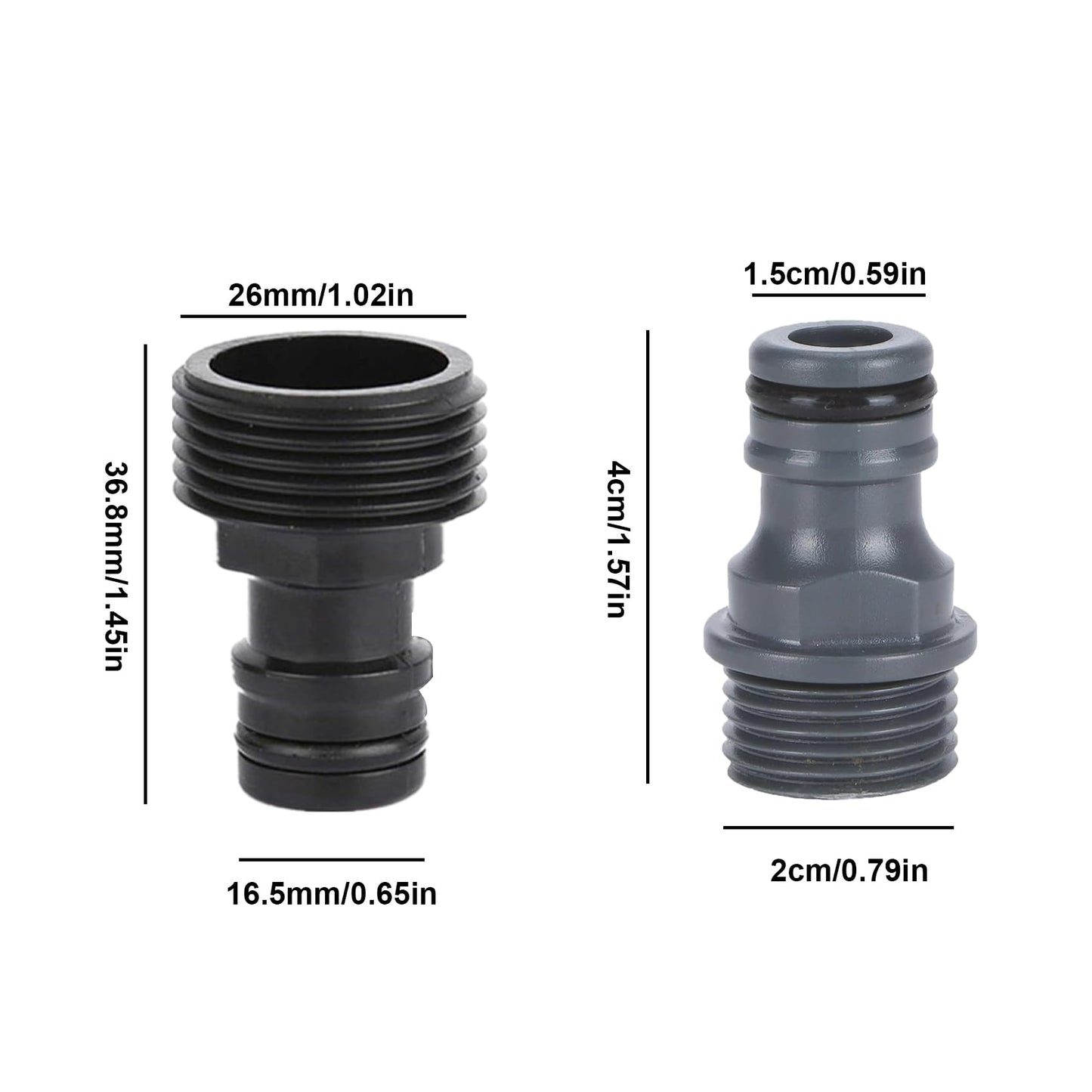 HAFRILY 4Pcs Hose Connector 3/4" Male Hose Connector and 1/2" Male Threaded Tap Connector Fittings for Garden Adapter Quick Connector