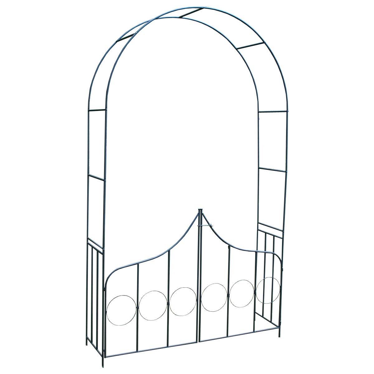 Selections Metal Garden Arch with Double Gate Outdoor Climbing Plants (240cm x 140cm)