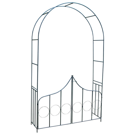 Selections Metal Garden Arch with Double Gate Outdoor Climbing Plants (240cm x 140cm)
