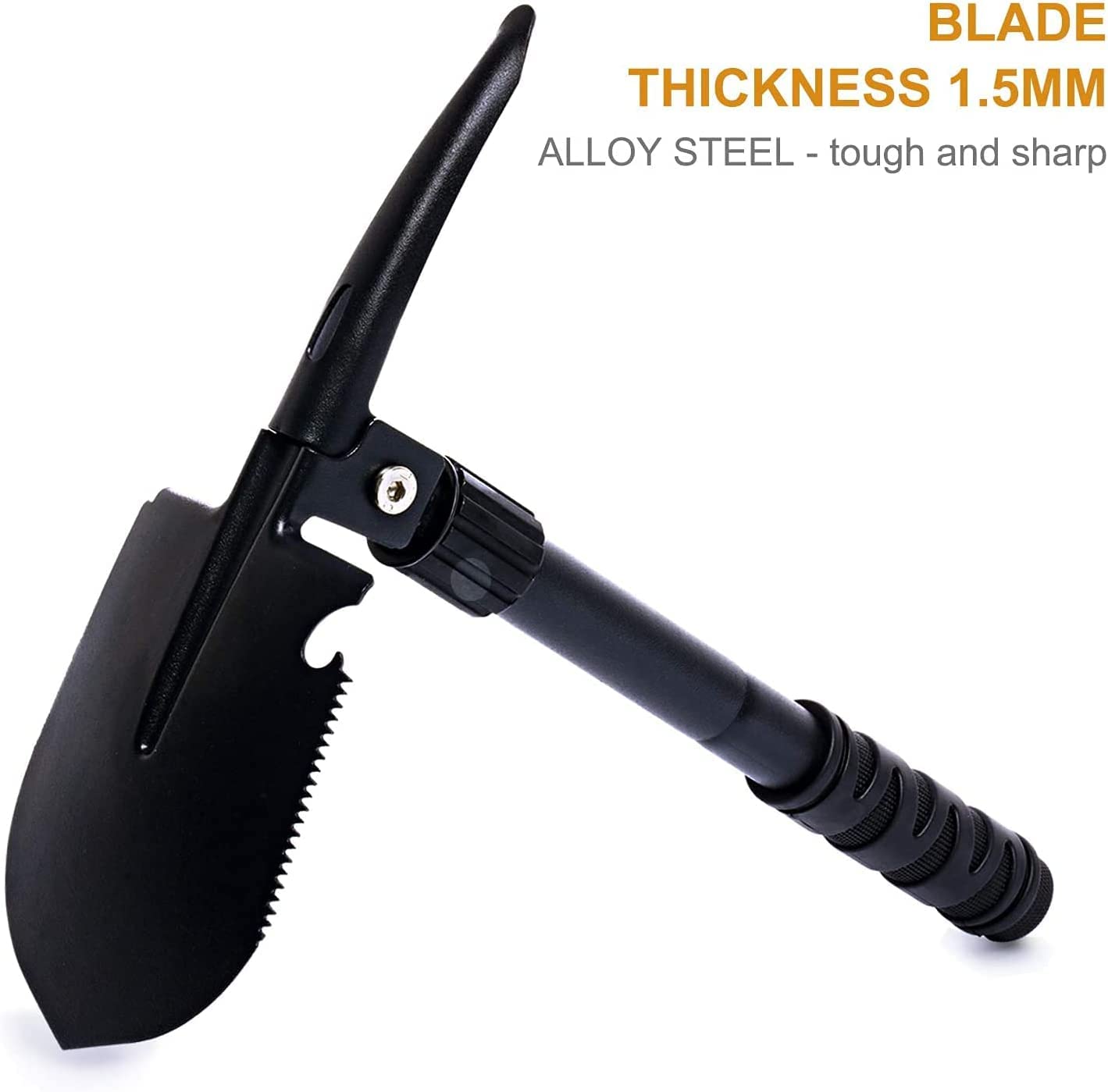 Camping Shovel, YOUNGDO Military Folding Survival Equipment, Entrenching Tool Portable for Detecting, Car Emergency, Backpacking, Outdoor, Hiking, Gardening and Trenching