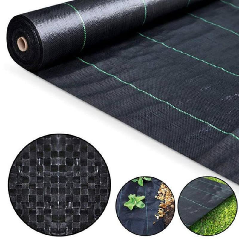 Weed Control Barrier Fabric 100gsm Black Heavy Duty Garden Landscaping Ground Cover Membrane - For Artificial Grass, Patios, Paths, Flower & Beds (4m x 10m)