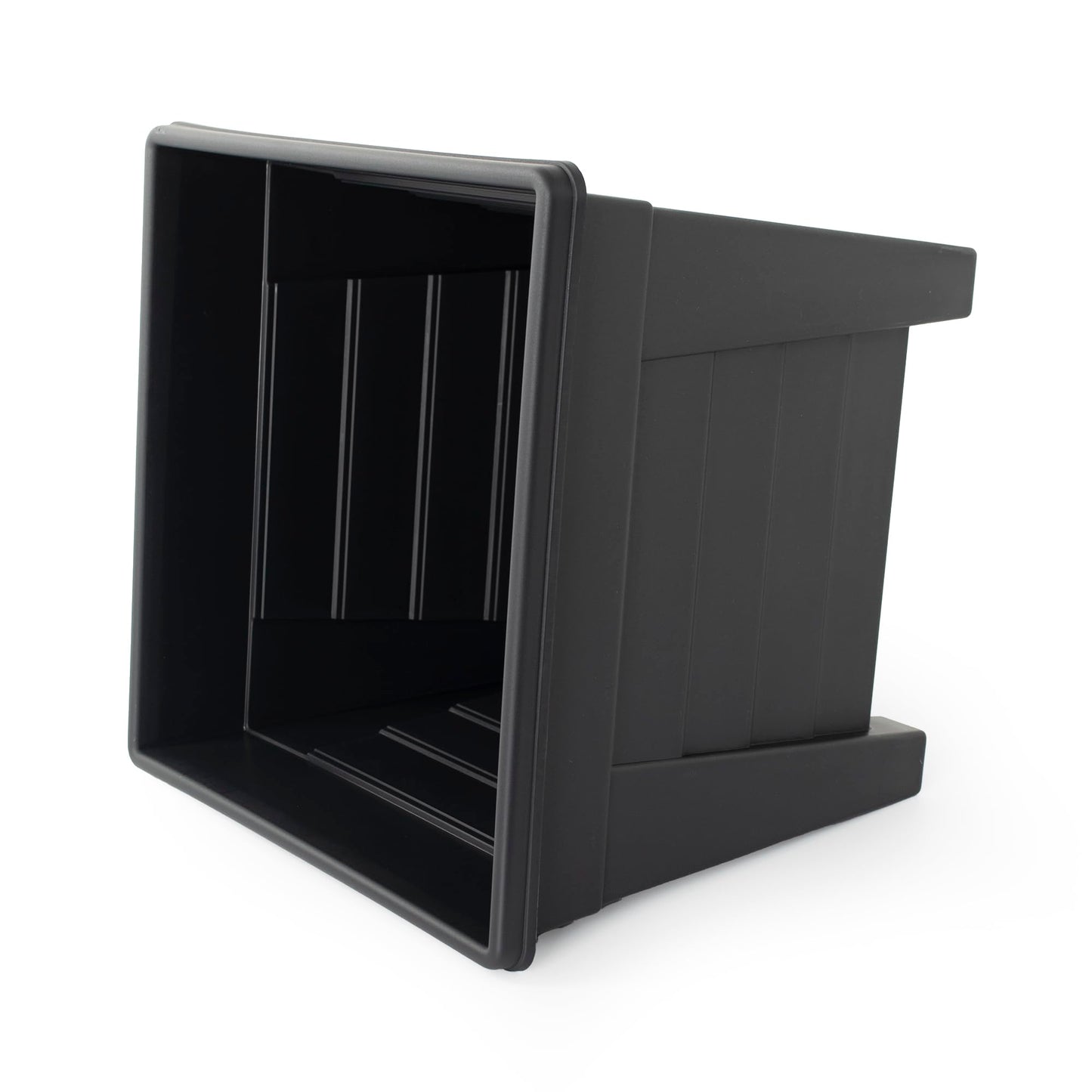 Thumbs 32cm Diameter Square Planter, Black | Large Plastic Plant Pot for Indoor House Plants & Outdoor Flowers | Herb Garden 28cm Tall Planter Box