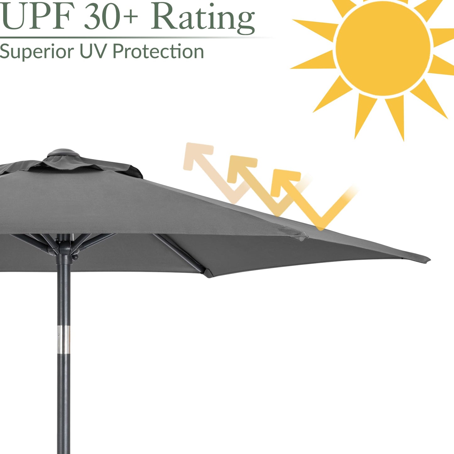 CHRISTOW Tilting Garden Parasol Umbrella UV Protective Polyester Canopy With Crank Handle