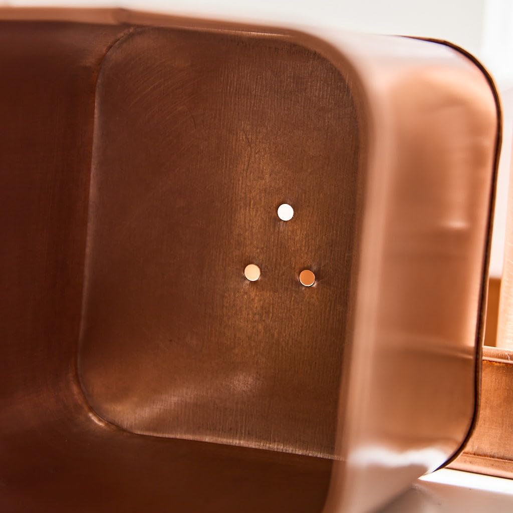 Dibor Indoor Herb Planters on Tray Set of 3 Rustic Copper Metal Kitchen Windowsill Plant Pots Spring Easter Gardening Gift