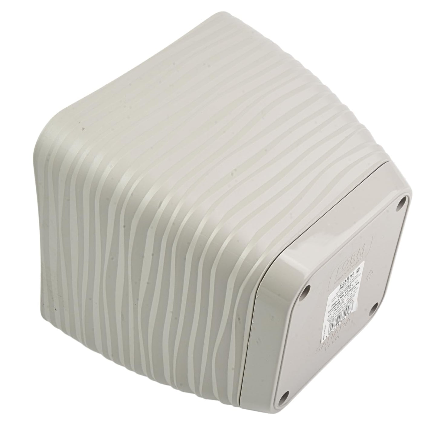 B2C Plant Pot Flowerpot Square Plastic Modern Decorative Wave Grooves Textured Elegant & Modern With Saucer (Light grey, 13cm)