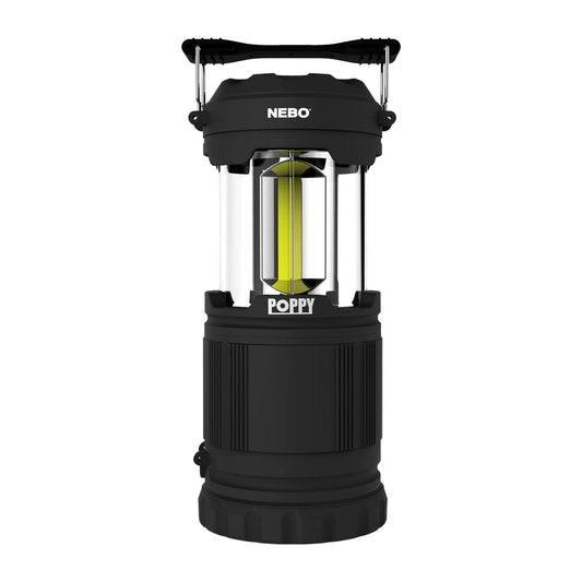 NEBO Poppy - 360 Dual Camping Lantern & Flashlight - 300 Lumen Battery Powered Spotlight, Up To 18 Hour Runtime, Adjustable Handle, Water & Impact Resistant Hiking Torch