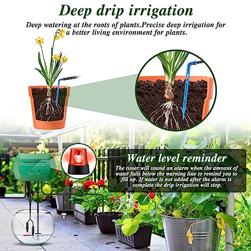 AnseTo Solar Irrigation System,Solar Drip Irrigation Kit with 15 Drippers,Solar Watering System DIY Automatic Watering System for Garden,Plant,Greenhouse,Terrace,Eco-Friendly and Energy-Saving, 2w