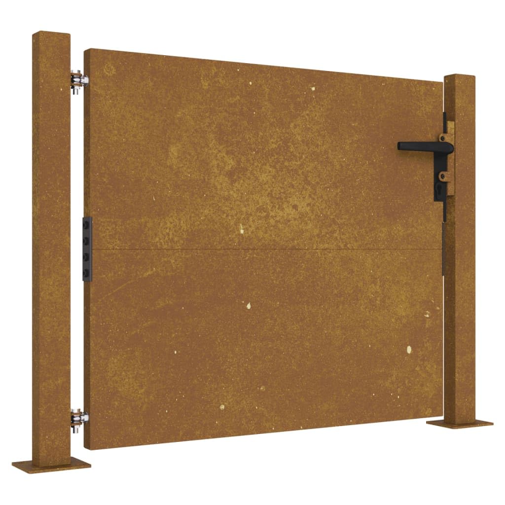 vidaXL Garden Gate in Corten Steel - Weathering, Rustic look, Anti-Corrosive and Durable, Lockable with Stable Base - Ideal for Garden or Patio (105x105cm)