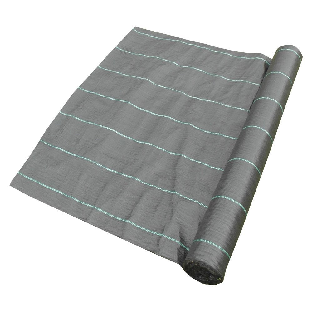 Yuzet 2m x 10m Black 100gsm Heavy Duty Weed Control Fabric, Ground cover Membrane, UV stabilised Weed Barrier Fabric. Under Patios, Garden, Flower beds, Landscaping - weed suppressant membrane