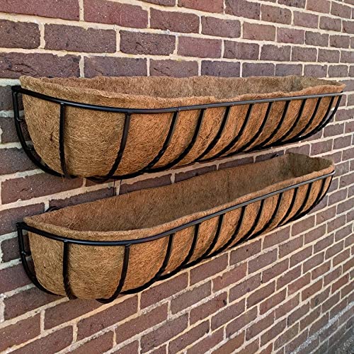 Selections Metal Wall Trough Planters (120cm Trough x 2)