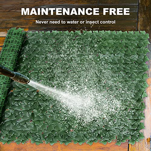 SUNJULY Artificial Ivy Privacy Fence Screen, Expandable Artificial Hedges Fence and Faux Ivy, Garden Privacy Screening Wall Panel Vine Leaf Decoration, UV Resistant (1M*3M)