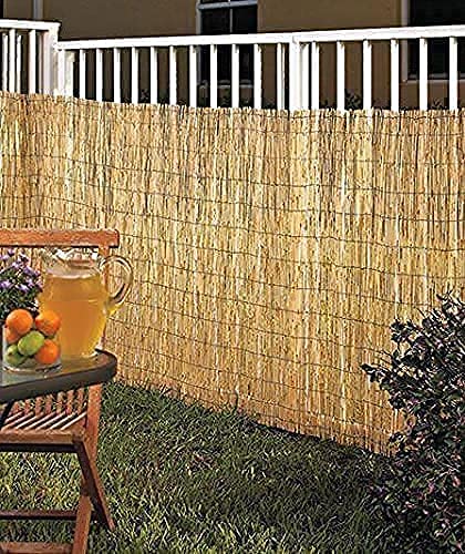 Abaseen Natural Split Reed Fence Hand-Woven Screening for Garden Natural Window Roller Blind Outdoor Bamboo Shades for Patio Gallery Balcony Decorative Fences (1m x 4m)