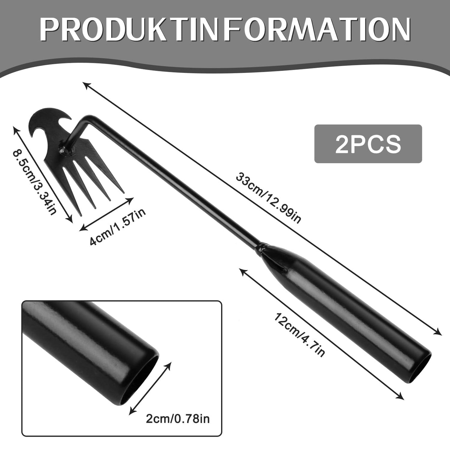 RNHDLY 2Pcs Weeding Tools, 4 Teeth Operated Weeding Tools, Garden Weed Pulling Tool, Weeding Artifact Uprooting Weeding Tool, Weeder Tool for Vegetable Gardening Backyard Farm Planting & Weeding