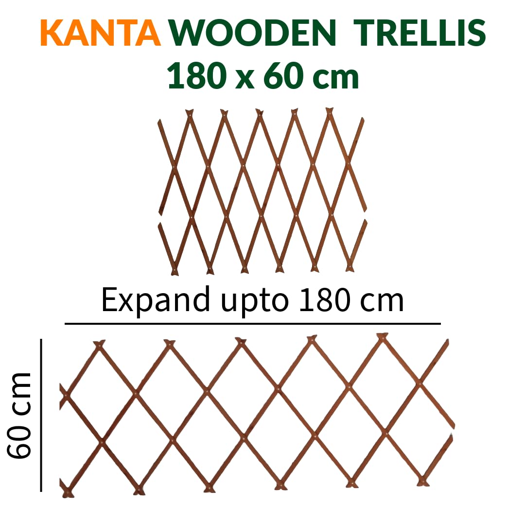 KANTA 3 x Garden Expanding Wooden Trellis Expandable Trellises Aluminum Riveted Each Piece Expands to 180cm x 60cm Climbing Plants Support