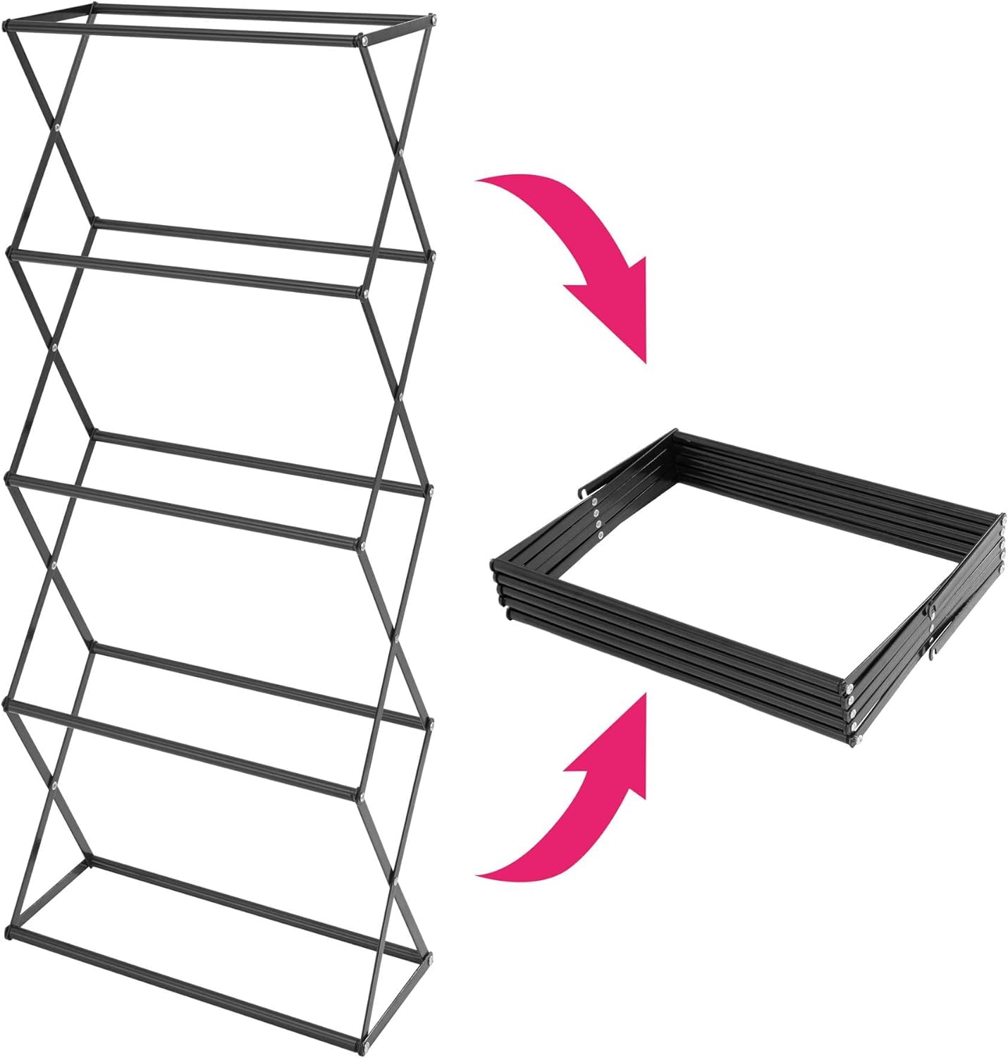 Top Home Solutions® Vertical Planter –Raised Garden Beds With 4 Removable Raised Planter Trays, Foldable Structure, Outdoor Indoor Planter Stand For Flowers, Vegetables and Herbs (Black)
