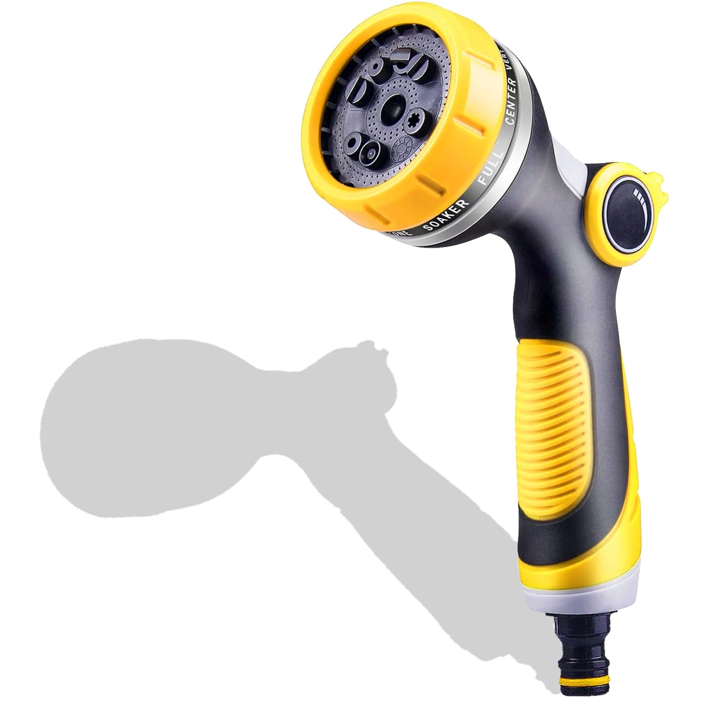 Garden Hose Spray Gun, HundoPony Water Hose Spray Gun 10 Modes High Pressure Water Spray Gun for Plant Watering Car Washing Pet Washing Sidewalk Cleaning-Yellow
