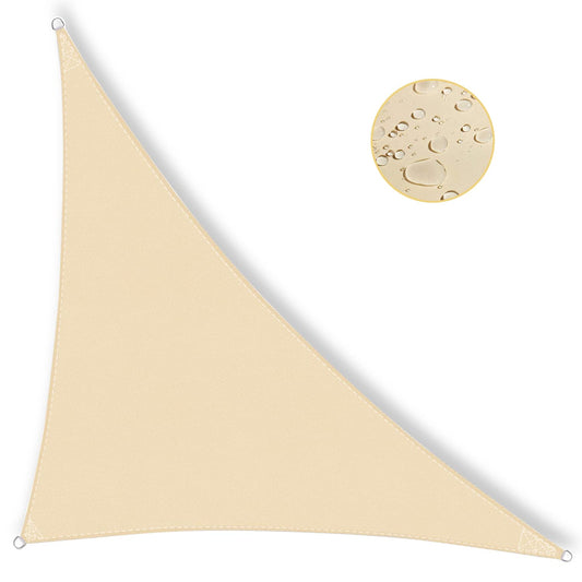 IOAOI Triangle Sun Shade Sail 3m x 4m x 5m Sails Canopy Waterproof Garden Sail Outdoor Awnings for Patios Waterproof with Free Rope - Pale Yellow