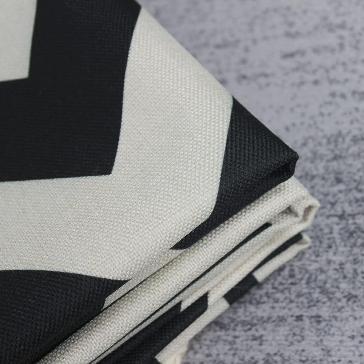 OYIMUA Set of 4 Boho Decorative Cushion Covers Black 18x18 Linen Geometric Throw Pillow Covers 45 x 45cm Square Pillowcases for Outdoor Furniture Garden Bench Living Room Sofa Farmhouse Decor