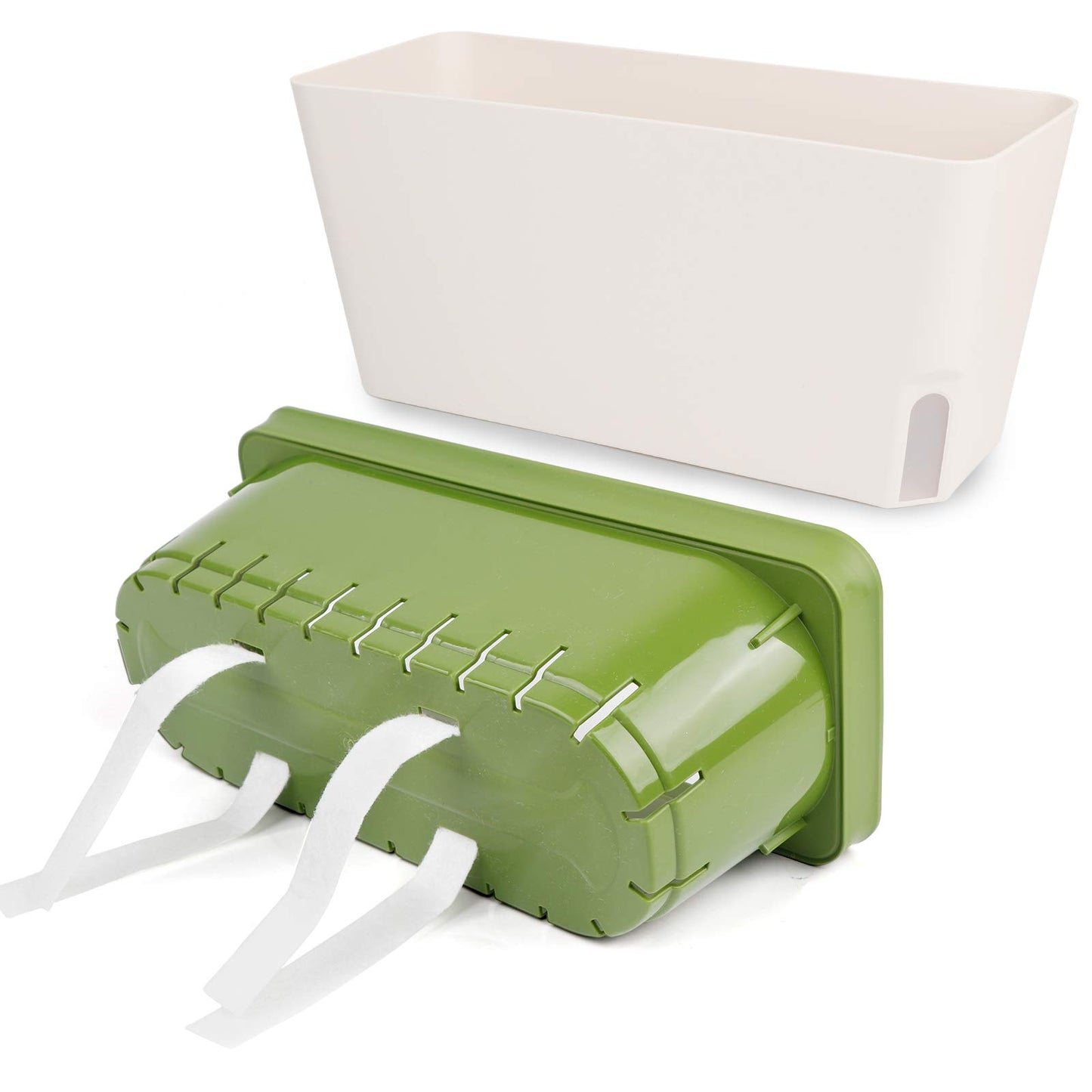 GUDELAK Windowsill Herb Planter Box Indoor Set of 3, 10.5 Inch Self Watering Planter Pots with Visual Water Level Window, Modern Plastic Plant Pots for Herbs, Vegetables, Succulents Plants