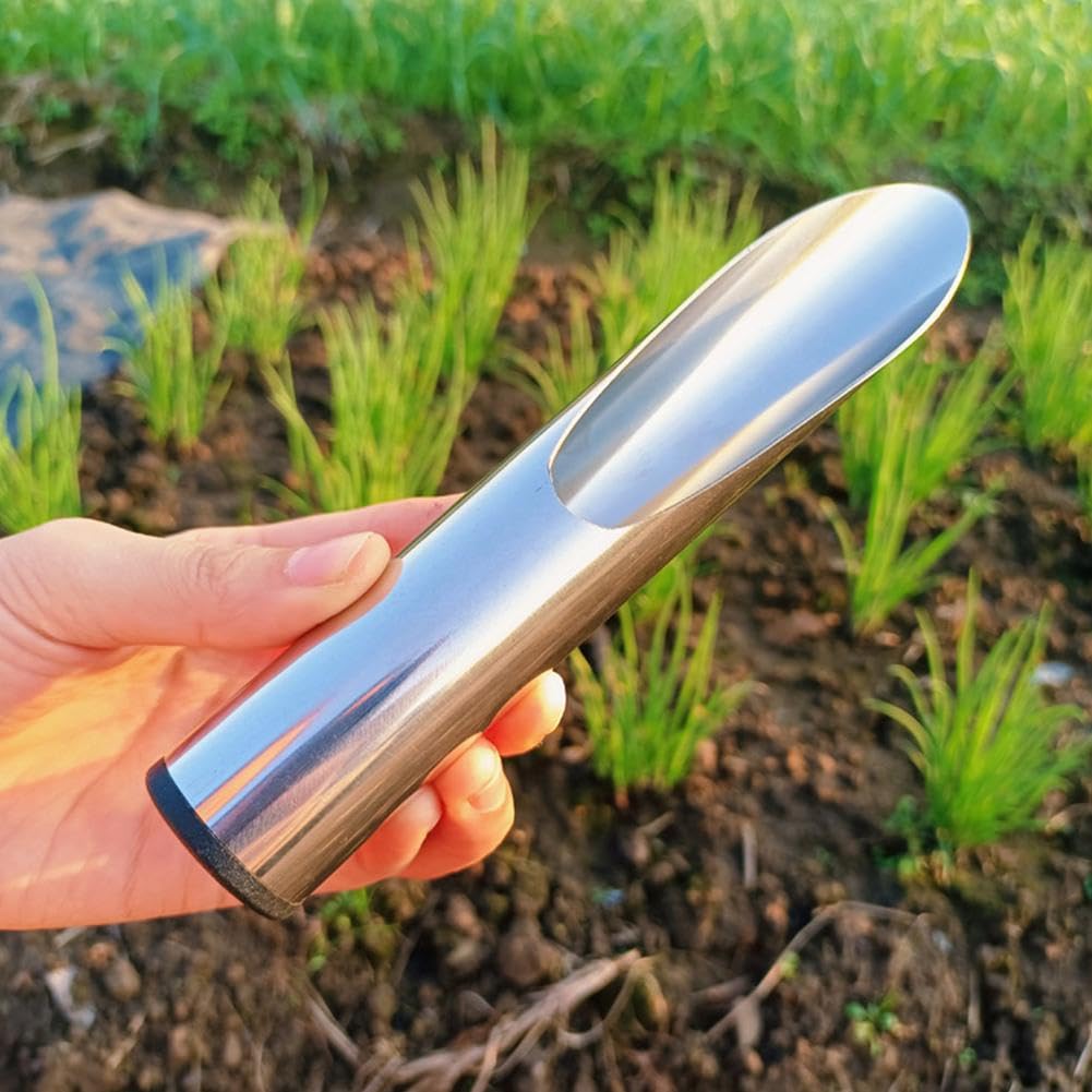 Stainless Steel Bonsai Soil Scoop Gardening Tool,Reusable Bonsai Soil Scoops,Bucket Shovel Bonsai Soil Scoop,Garden Soil Scoops,DIY Bonsai Plant Helper Garden Tool for Digging Fertilizer Feed Scooper